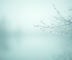 Serene Blossom: A Misty Spring Morning