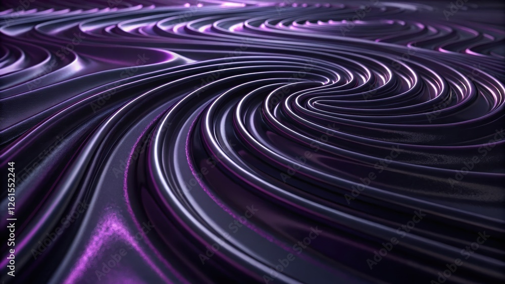Poster abstract purple wave patterns in a smooth surface