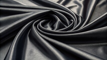 Fototapeta premium Sleek black fabric in a swirling pattern