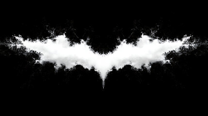 Abstract Black Background with White Bat Symbol Design Creative Image for Graphic Elements Usage