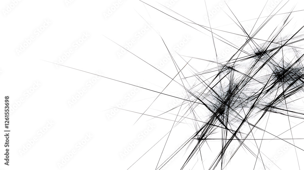 Aufkleber abstract black line explosion on white background dynamic contrast artistic expression visual art
