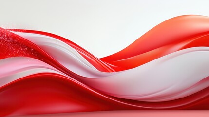 Naklejka premium Abstract Red and White Swirling Fabric Design