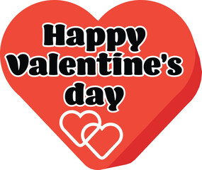 happy valentines day with heart icon