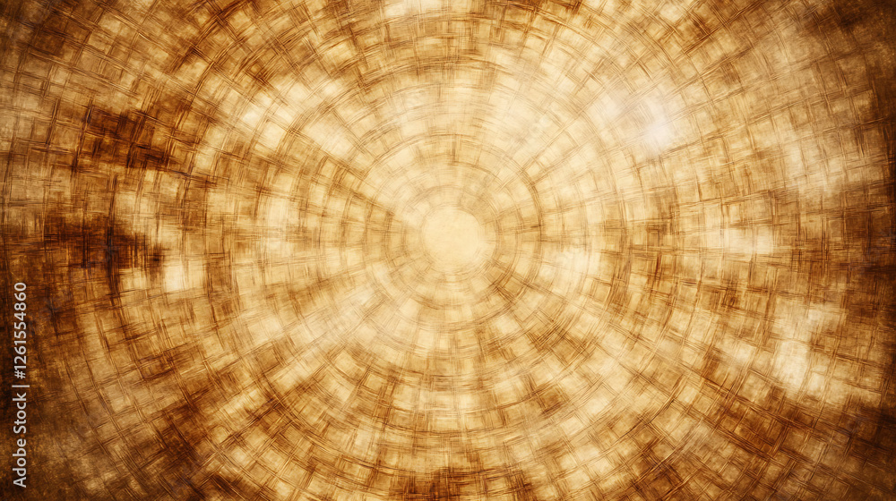 Poster abstract circular concentric design with earthy tones and rough textured surface pattern effect
