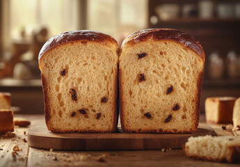 Giant Artisan Bread Loaf with Airy Interior