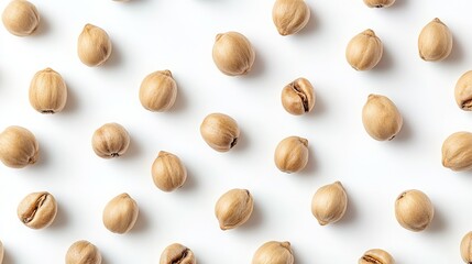 Assorted Raw Seeds on a White Background for Healthy Eating, Cooking, and Nutrition Themes, Including Plant-Based Ingredients for Culinary Use