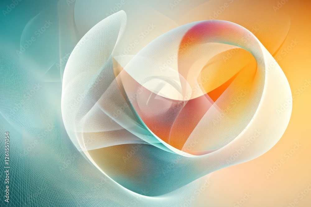 Poster abstract swirling shapes in vibrant colors creating a dynamic and calming visual effect