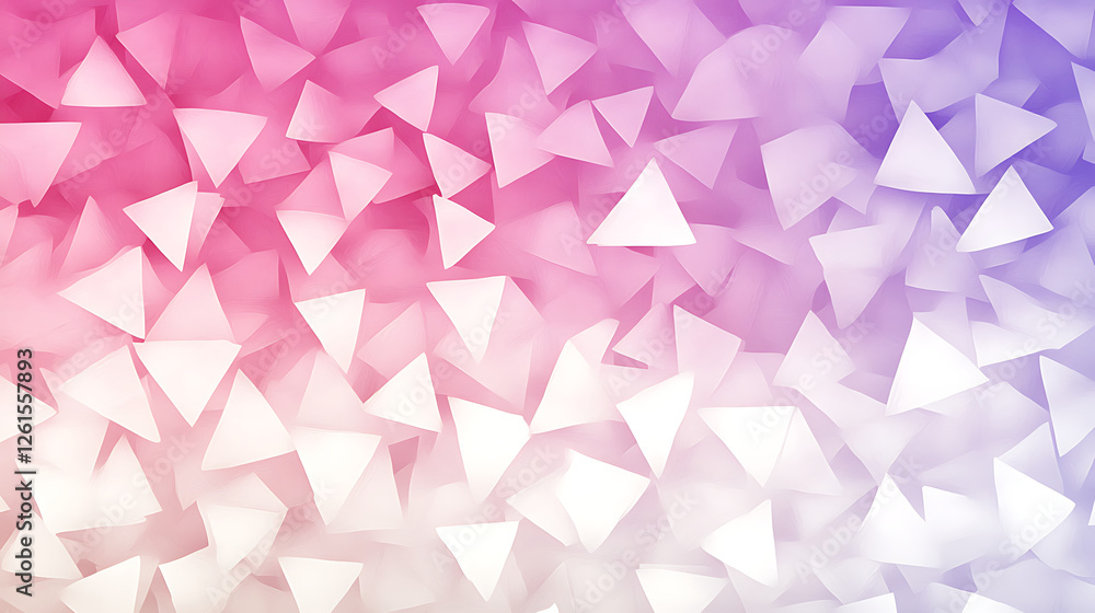 Poster abstract geometric triangles with pink purple gradient background elegant soft artful design concept