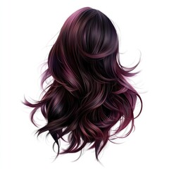 Naklejka premium Vibrant Brunette Hair with Soft Curls and Color Depth