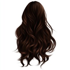 Elegant Long Wavy Brown Hair in Cascading Flow