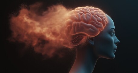 Obraz premium Visualizing brain activity reveals how waves and radiation affect health, showcasing the link between science and wellness