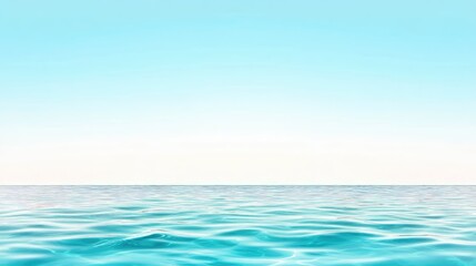 Obraz premium Tranquil ocean view with gentle waves under a clear blue sky, evoking serenity and relaxation