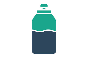 Water bottle icon. solid icon style. icon related to drink. gym elements vector illustration