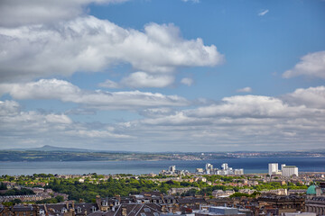 Aerial view of the areas surrounding Edinburgh Castle. Edinburgh. Scotland