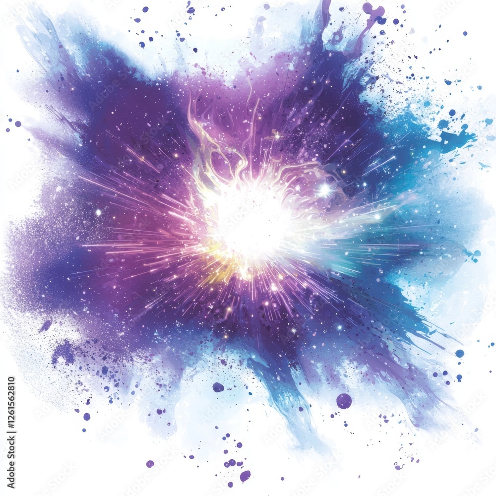 Canvas Prints vibrant cosmic explosion with colorful particles and starry background