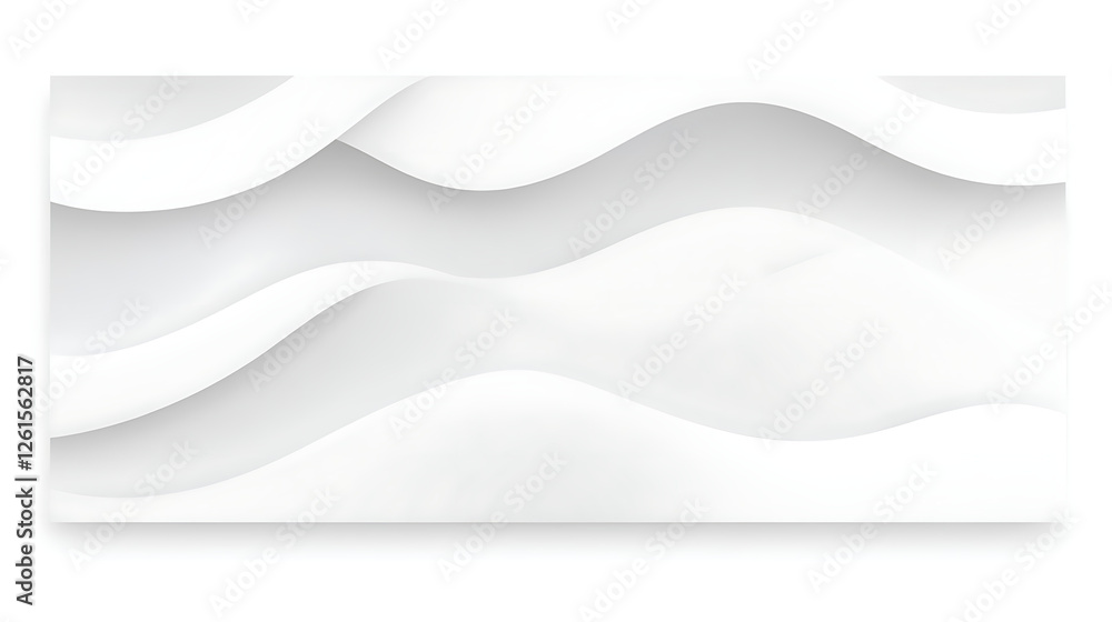 Poster abstract white wavy layers of smooth curving forms elegant background design with light and shadow