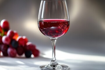 Red wine glass grapes sunlight elegant beverage