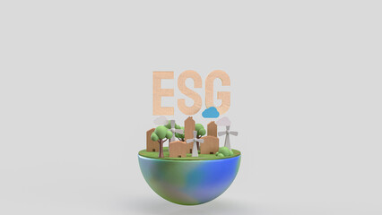 The World and esg for eco concept 3d Rendering.