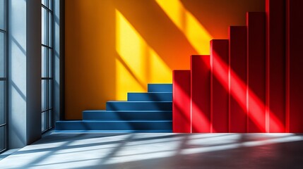 Dynamic business card template with diagonal color blocks and bold typography isolated on a transparent background ideal for marketing professionals