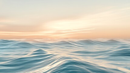 Obraz premium Calm Ocean Waves at Sunset with Soft Colors and Gentle Movement