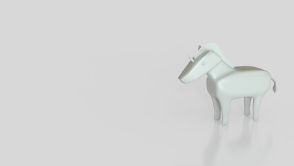 The White Unicorn for Business concept 3d Rendering.
