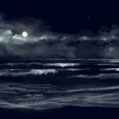 Obraz premium Moon Ocean