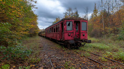 Obraz premium haunted train in the abandoned train yard