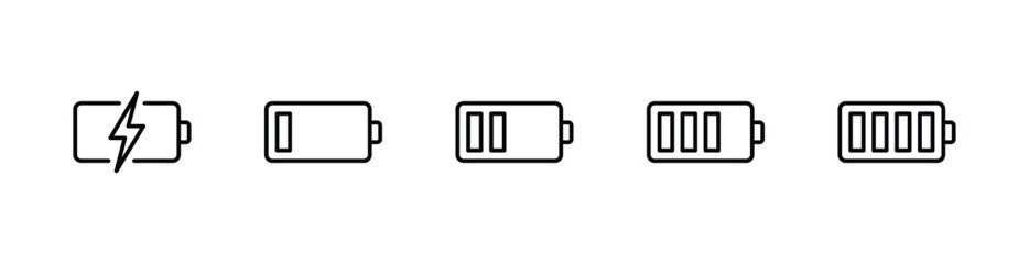 battery icon set vector	
