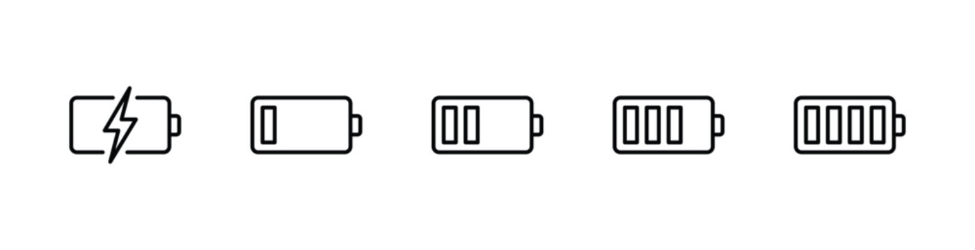 battery icon set vector	