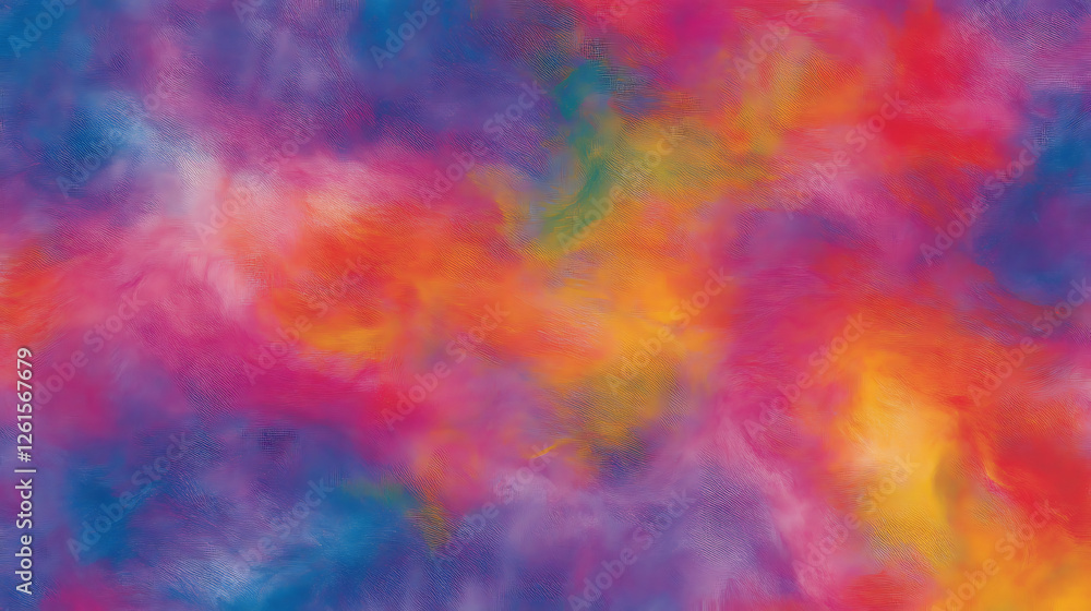 Poster artistic cloudscape of vibrant hues seamless texture abstract background with colorful nebulous form
