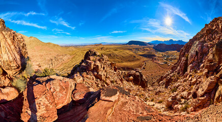 Red Rock Canyon Desert Panorama from Elevated Viewpoint