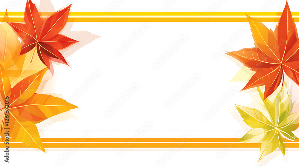 Poster autumn leaves frame with blank white space for text or message vector graphic design