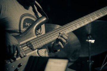 Bassist Playing Bass Guitar
