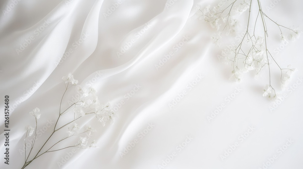Poster A minimalist white background with delicate, flowing curved lines, creating a clean and modern aesthetic perfect for serene visual themes