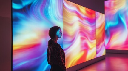 AI driven interactive art installation adapting its visuals based on audience emotions 
