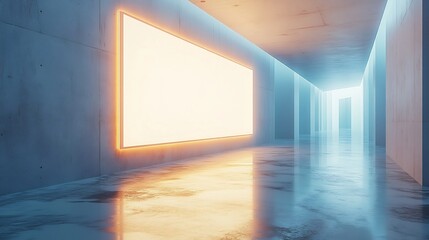 Floating white screen with soft lighting casting faint shadows on an all white background creating a futuristic and sleek look