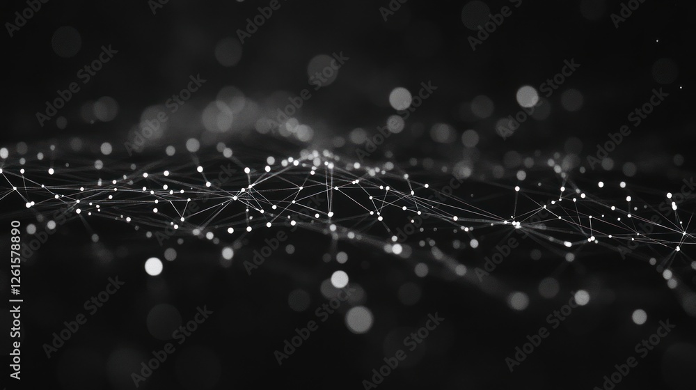Poster abstract network of connected dots and lines