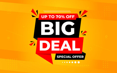 Big Deals Sale Banner Design Sale template. Best deal banner, Sales banner, and Vector design promotion for the digital and print market.