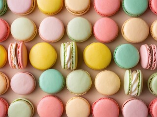 Pastel Macarons Flat Lay