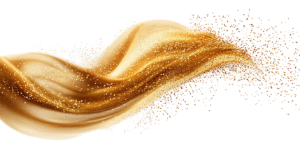 Gold Dust Swirl for Elegant and Luxury-Themed Designs, isolated on transparent background png 