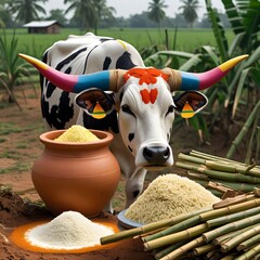 Happy pongal celebration harvest festival with traditions & joy