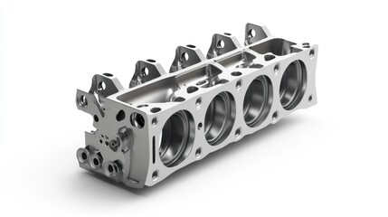 A metallic engine component showcasing precision engineering for automotive applications.