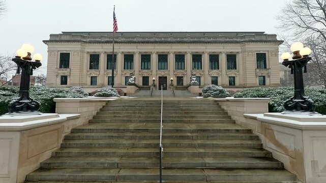 Illinois Supreme Court Building in Springfield, IL on a Snowy Day