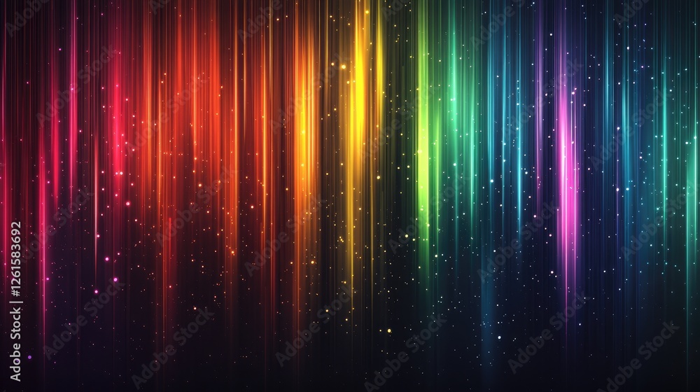 Aufkleber A vibrant light spectrum with beams of color cutting through a dark backdrop, creating a dynamic and bold visual experience
