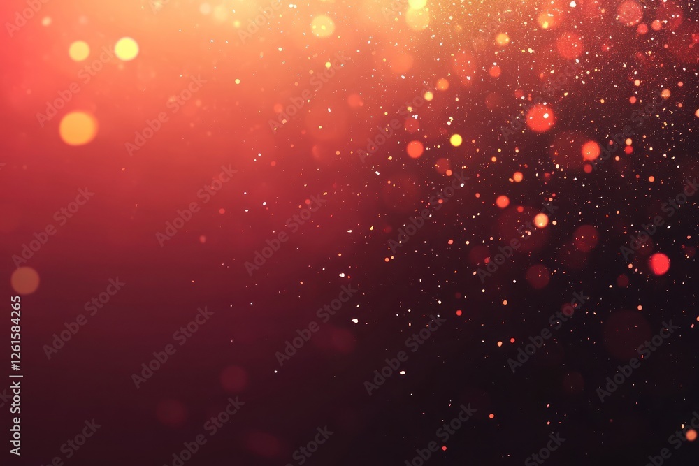 Poster abstract background with shimmering bokeh lights in warm tones, creating a festive atmosphere