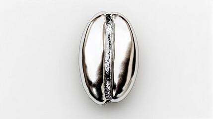 Artistic silver coffee bean sculpture modern abstract metal art for interiors