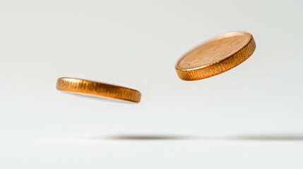 Fototapeta premium Coins in Motion Financial Investment Decision Concept