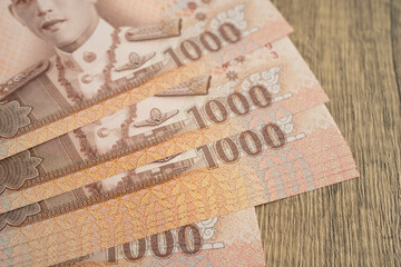Thai baht banknote money, investment economy, accounting business and banking.