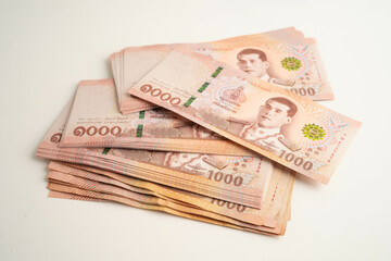 Thai baht banknote money, investment economy, accounting business and banking.