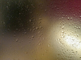 Closeup View Of Misted Glass With Water Droplets